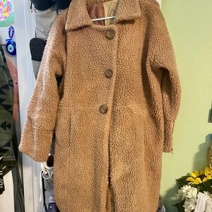 OAK Hand Dyed Cozy Tan Teddy Bear Coat